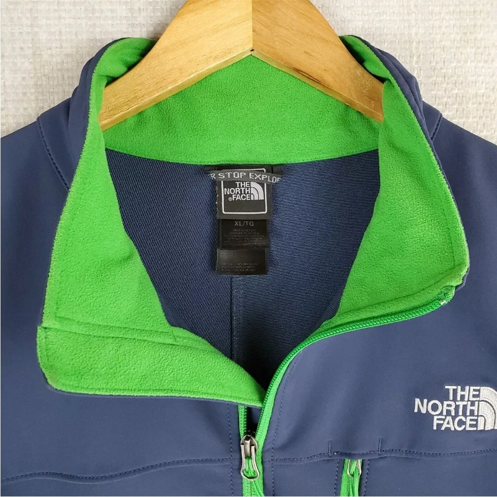 THE NORTH FACE Apex Bionic Softshell Full Zip Blue Jacket Coat - Size XL